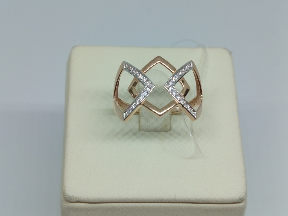 КОЛЬЦО С КАМНЯМИ (Au 585)