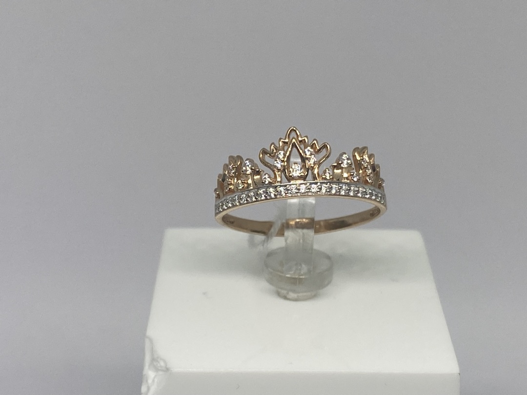 КОЛЬЦО С КАМНЯМИ (Au 585)