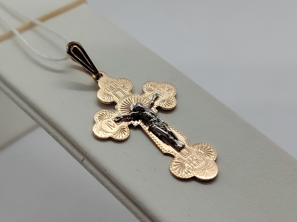 ПОДКБК585 ПОДВЕСКА КРЕСТ БЕЗ КАМНЯ (Au 585)