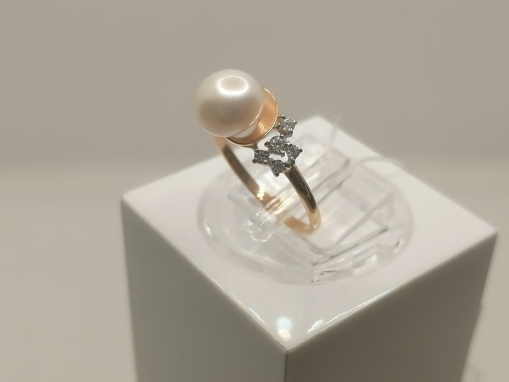 791116 КОЛЬЦО ЖЕМЧУГ с камнями (Au 585)