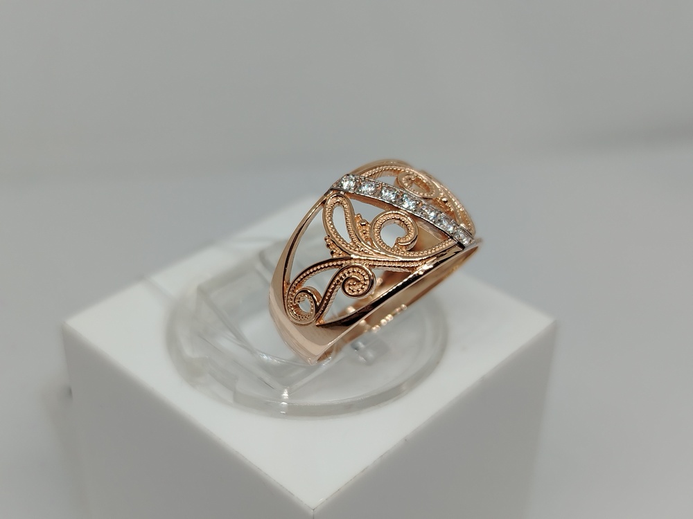 КОЛЬЦО С КАМНЯМИ (Au 585)