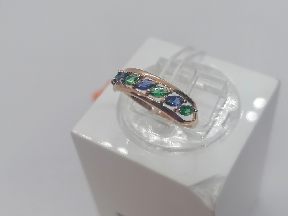 КОЛЬЦО С КАМНЯМИ (Au 585)