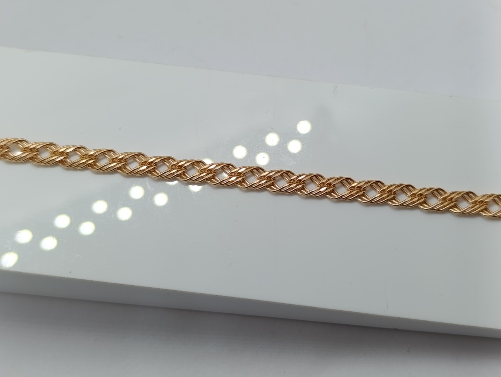 БРАСЛЕТ ПУСТОТЕЛЫЙ Ромб тройной (Au 585)