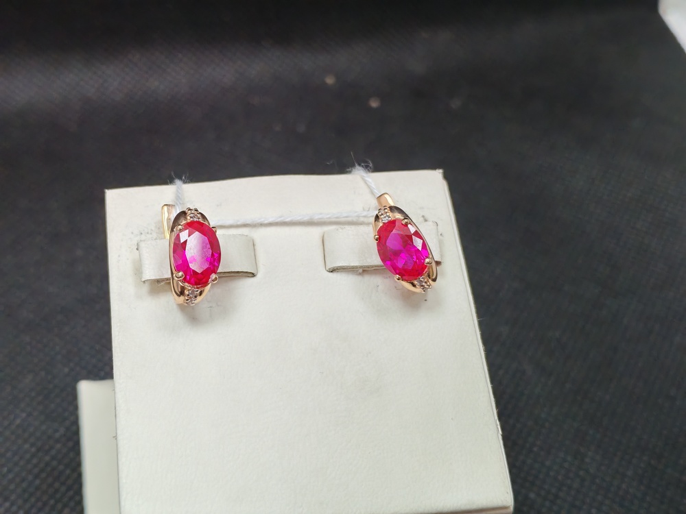 СКМИ585 СЕРЬГИ С КАМНЯМИ (Au 585)