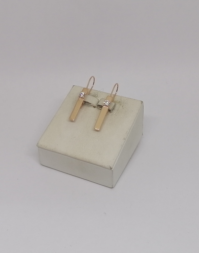 СЕРЬГИ ПЕТЕЛЬКА с камнем (Au 585)