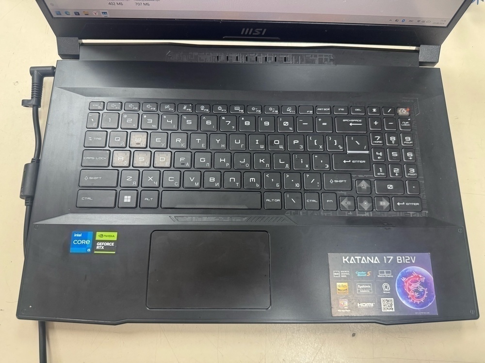 Ноутбук MSI Katana 17 B12V; Core I5-12450H, Geforce RTX 4060, 16 Гб, 1 Tb, Нет