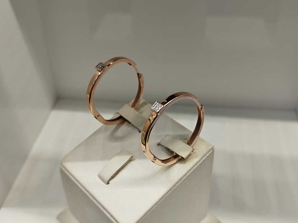 СЕРЬГИ КОНГО с камнем (Au 585)