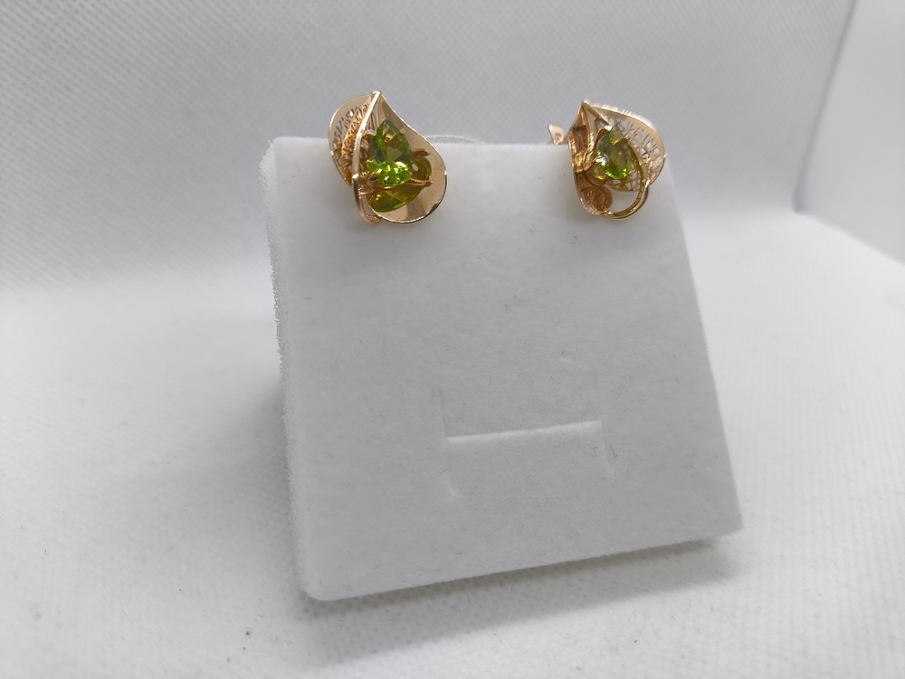 СЕРЬГИ ХРИЗОЛИТ (Au 585)