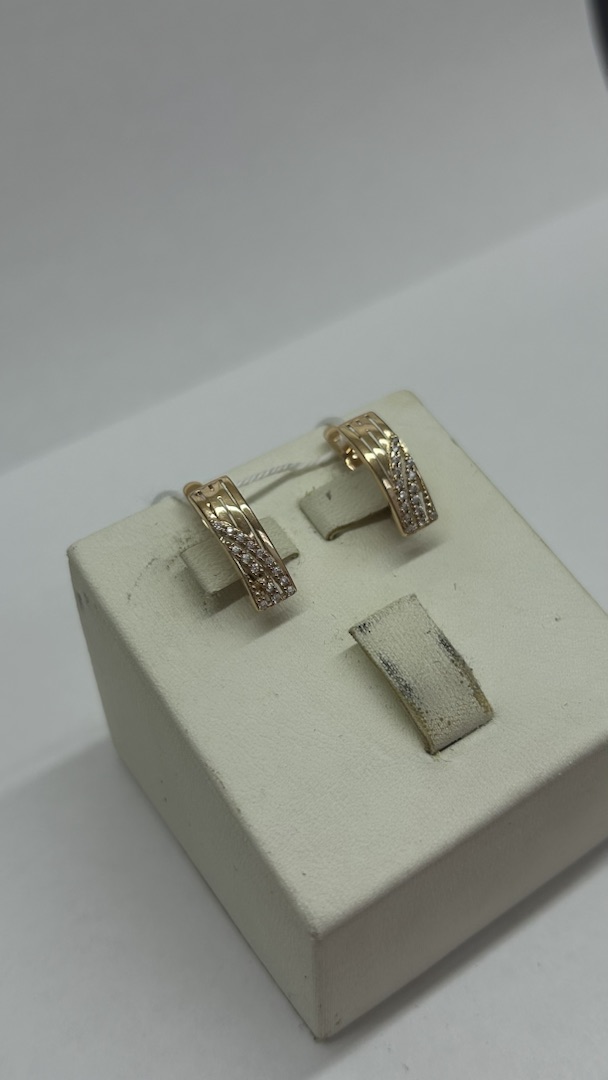 СКМИ585 СЕРЬГИ С КАМНЯМИ (Au 585)