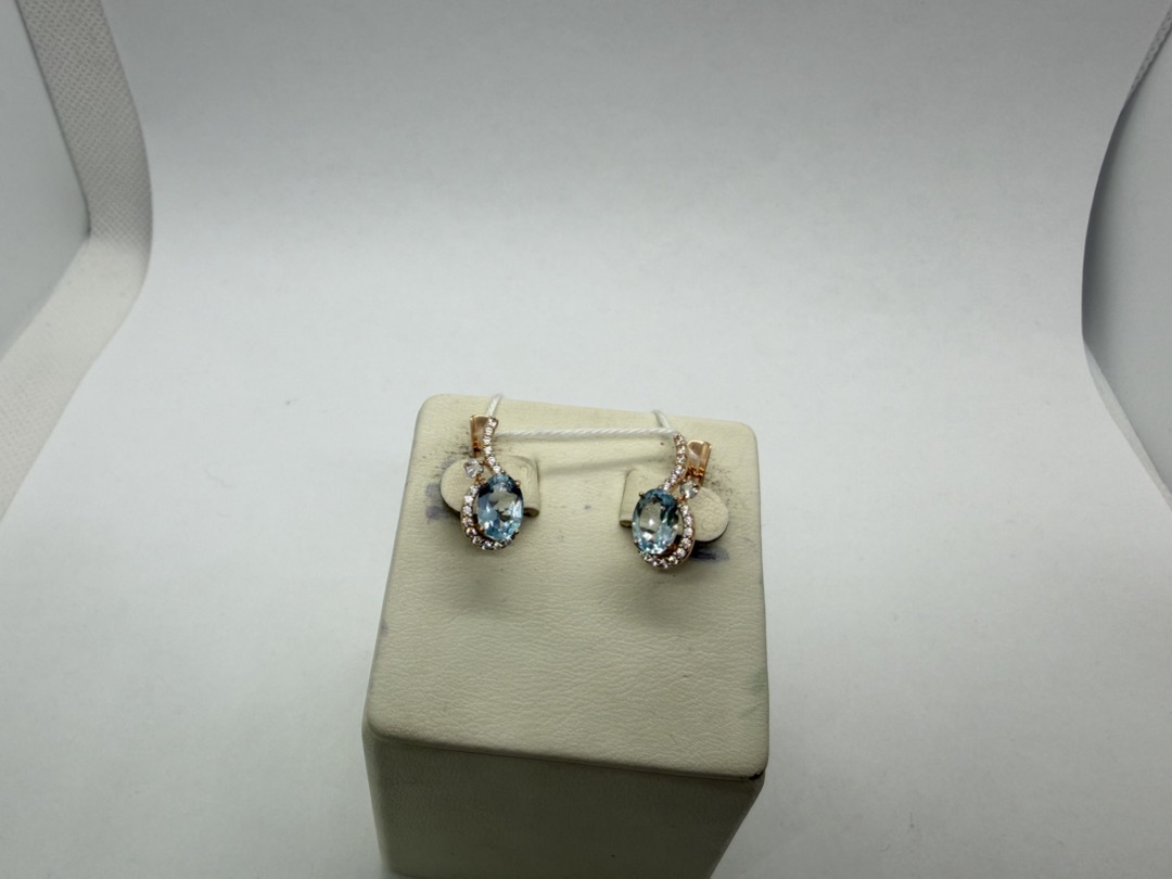 СКМИ585 СЕРЬГИ С КАМНЯМИ (Au 585)