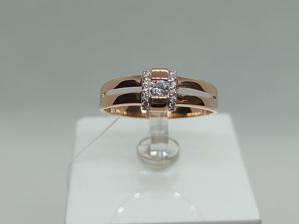 КОЛЬЦО С КАМНЯМИ (Au 585)