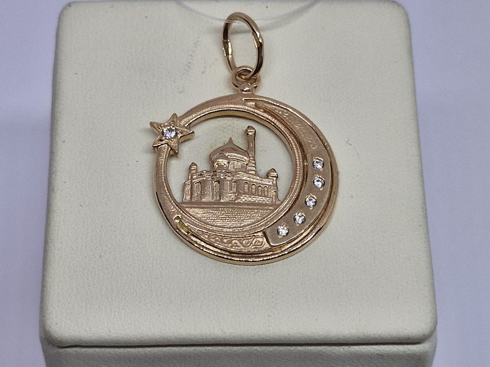 ПОДВЕСКА ПОЛУМЕСЯЦ с камнями (Au 585)