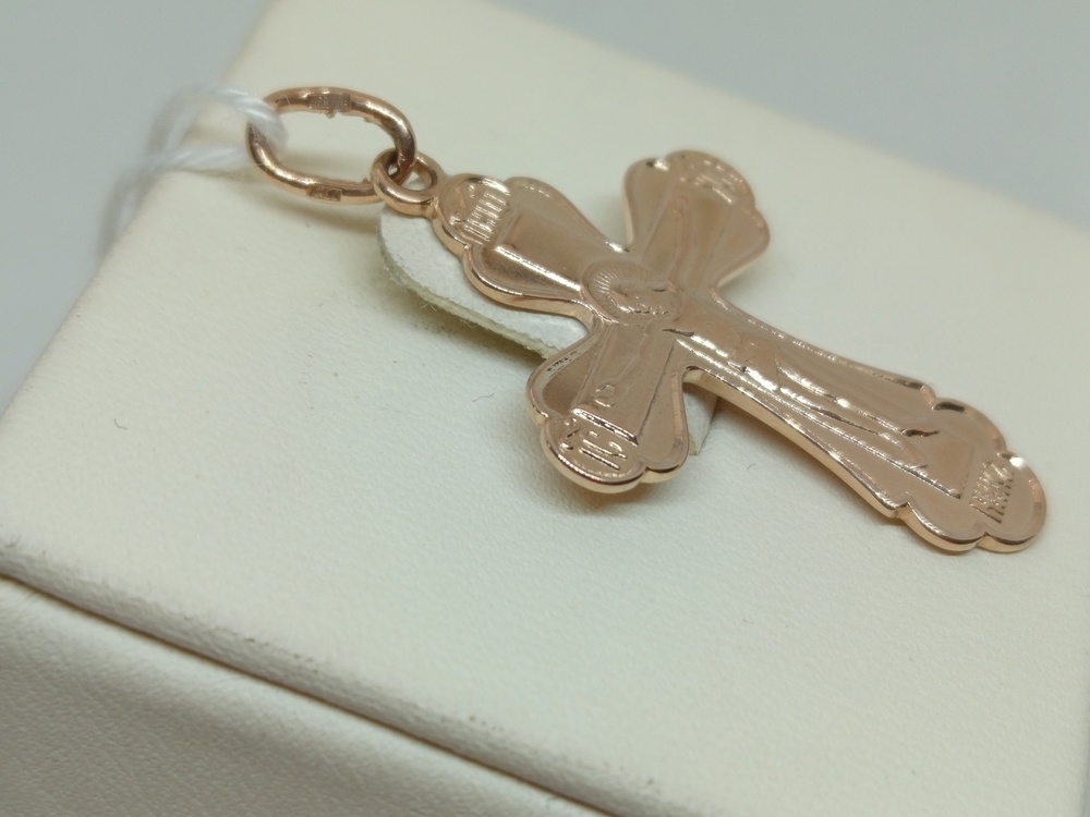 ПОДВЕСКА КРЕСТ БЕЗ КАМНЯ (Au 585)