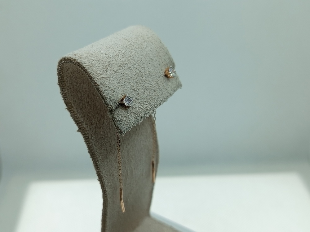 СЕРЬГИ ПРОДЕВКИ с камнем (Au 585)