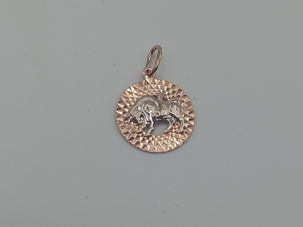 ПОДЗЗТ585 ПОДВЕСКА ЗНАК ЗОДИАКА ТЕЛЕЦ (Au 585)