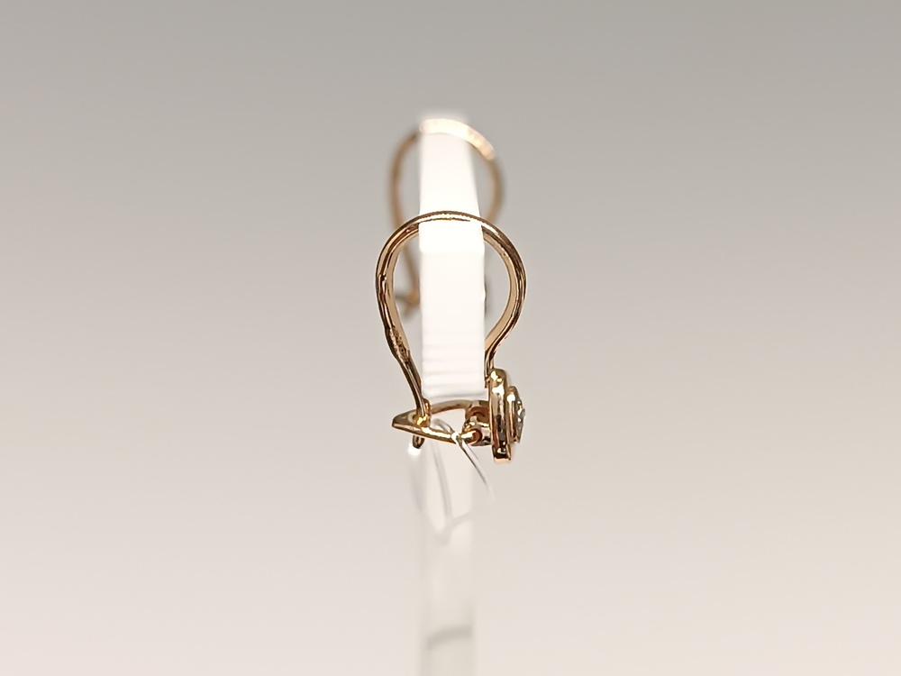 СЕРЬГИ ПЕТЕЛЬКА с камнями (Au 585)