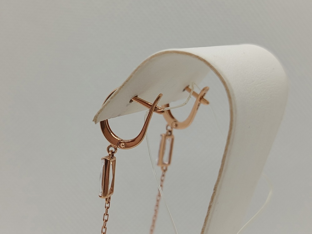 с1338V62 СЕРЬГИ С КАМНЕМ (Au 585)