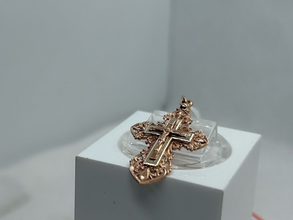 ПОДВЕСКА КРЕСТ БЕЗ КАМНЯ (Au 585)