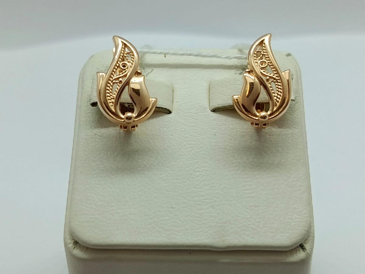 СЕРЬГИ БЕЗ КАМНЯ (Au 585)