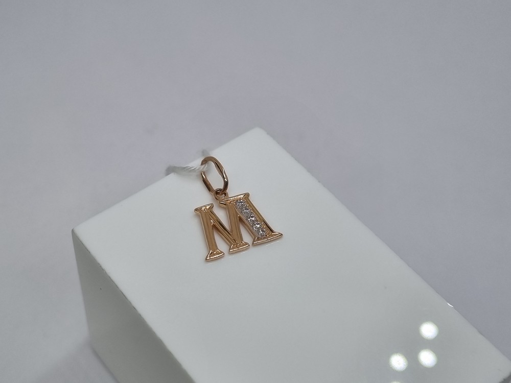 ПОДВЕСКА БУКВА М Au 585