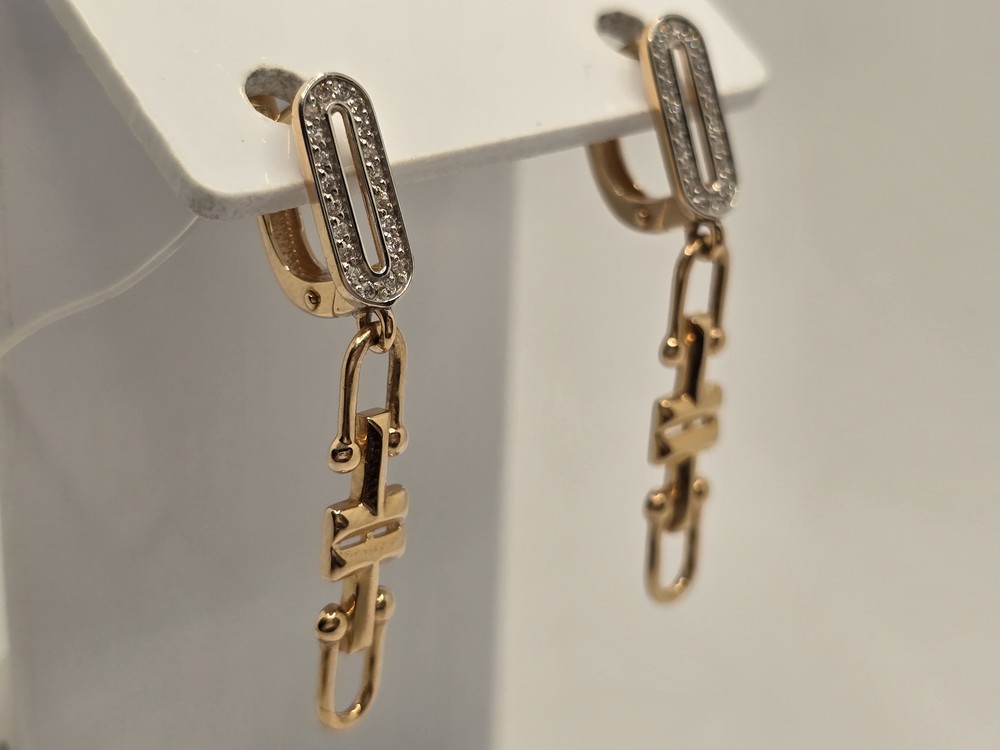 С5067 СЕРЬГИ С КАМНЯМИ (Au 585)