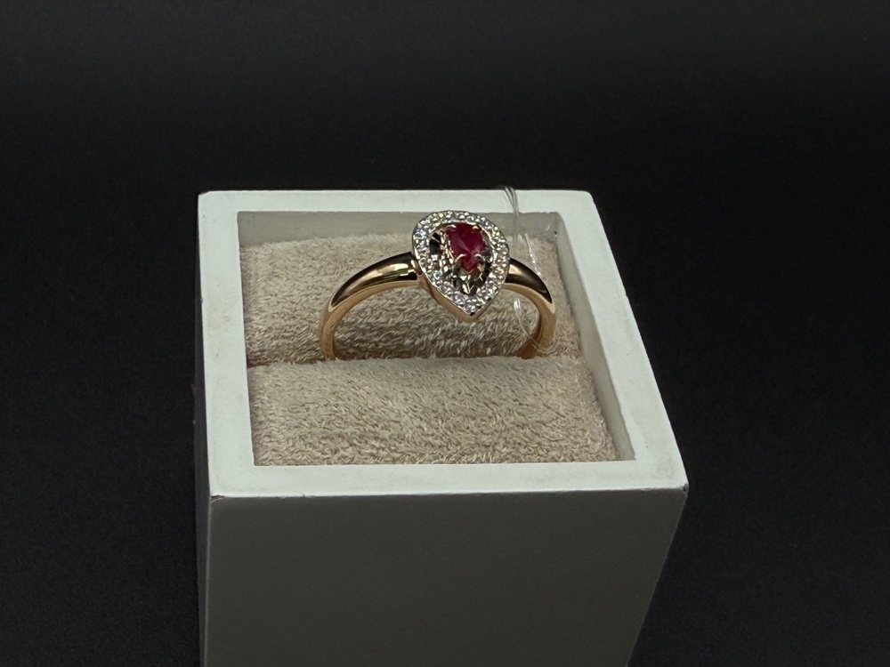КОЛЬЦО Бриллиант, рубин (Au 585)