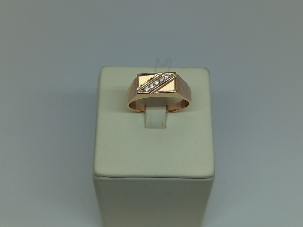 КОЛЬЦО ПЕЧАТКА с камнями (Au 585)