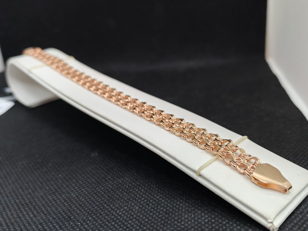 Бисмарк Б70 Двухрядный БРАСЛЕТ ПУСТОТЕЛЫЙ (Au 585)