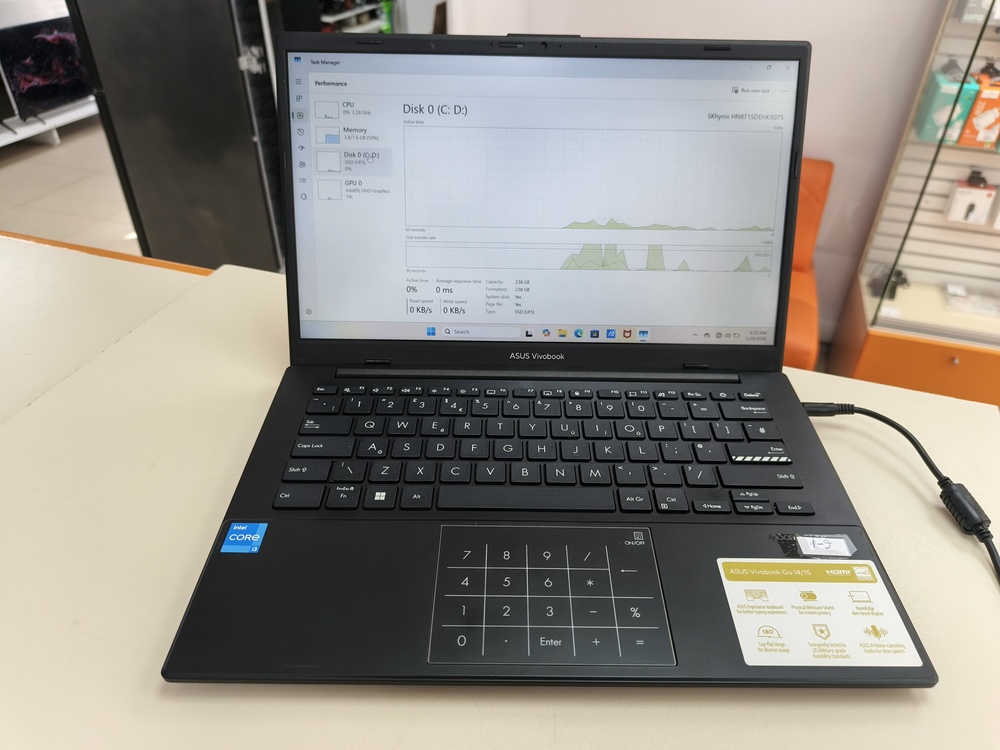 Ноутбук ASUS AsusVivobook; N305, Intel UHD Graphics, 8 Гб, 256 Гб, Нет