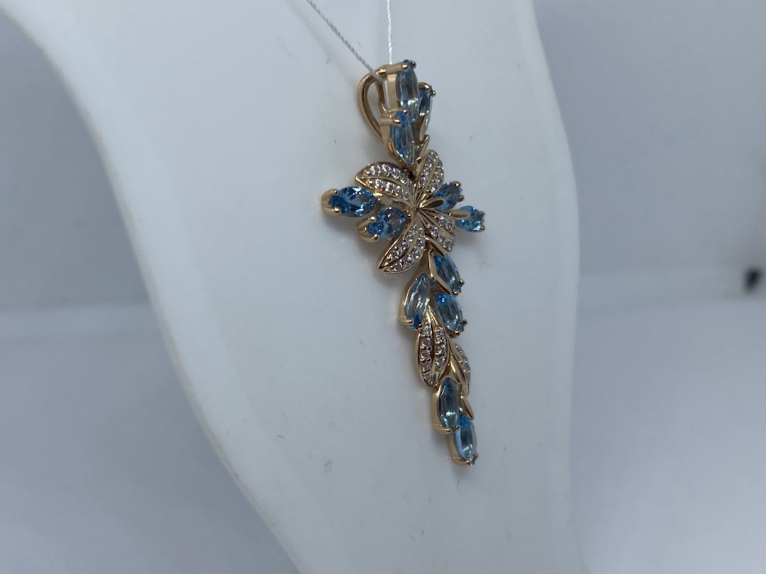 ПОДКМИ585 ПОДВЕСКА С КАМНЯМИ (Au 585)