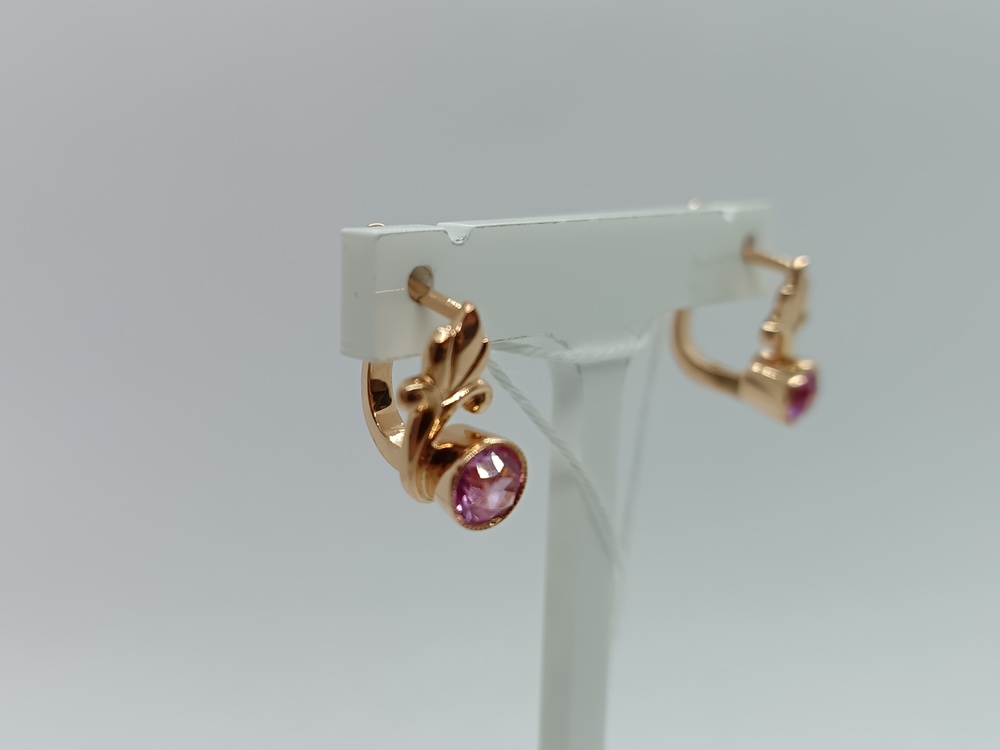 СКМ585 СЕРЬГИ С КАМНЕМ (Au 585)