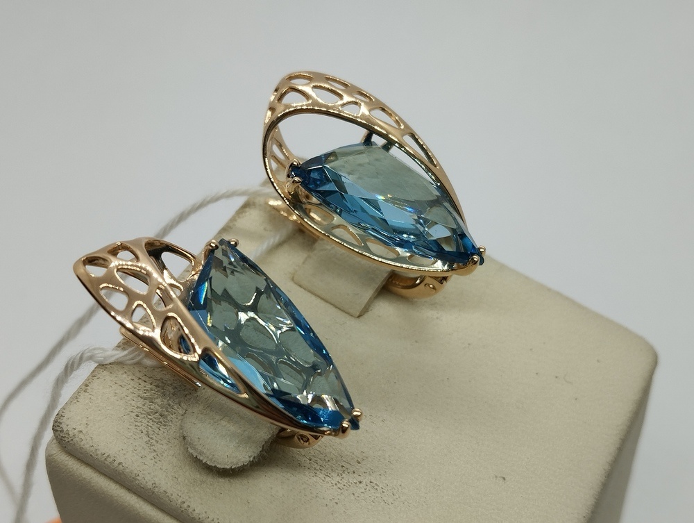 СЕРЬГИ С КАМНЕМ (Au 585)