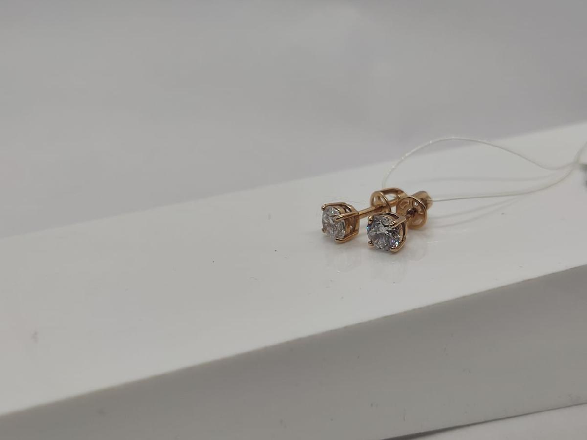 СЕРЬГИ ПУСЕТЫ с камнем (Au 585)