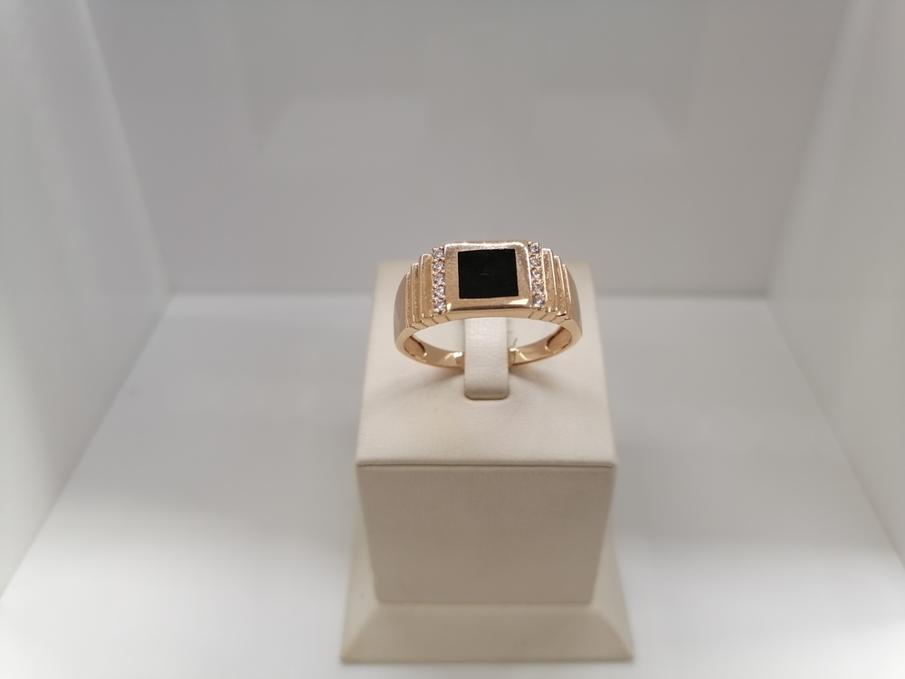 КОЛЬЦО ПЕЧАТКА с камнями (Au 585)