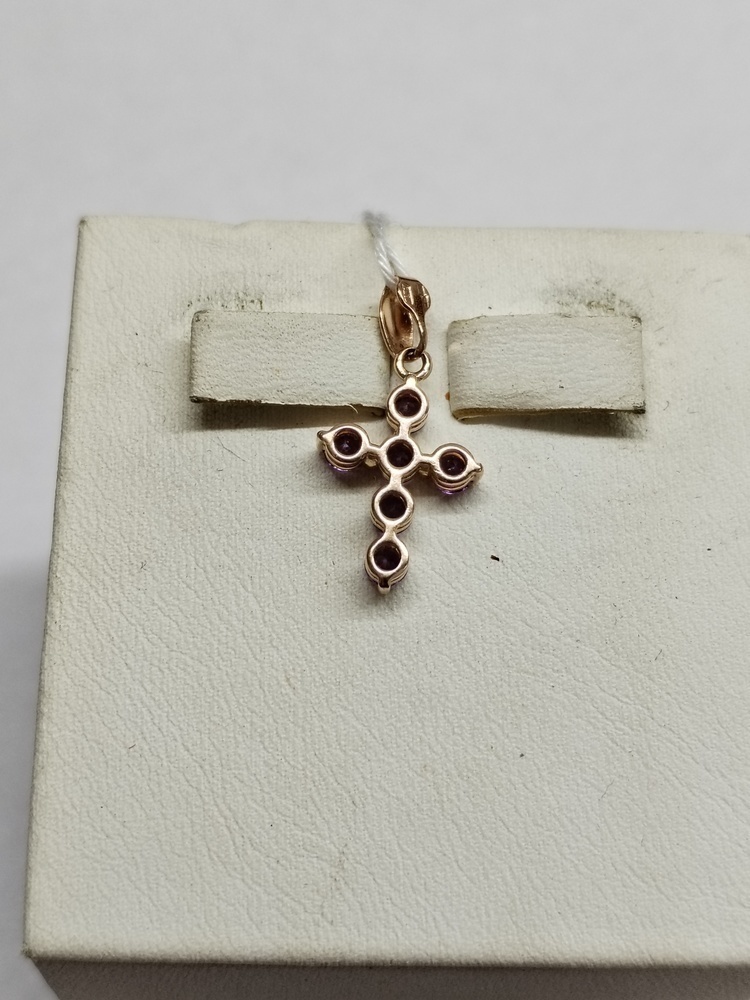 ПОДККИ585 ПОДВЕСКА КРЕСТ С КАМНЯМИ (Au 585)
