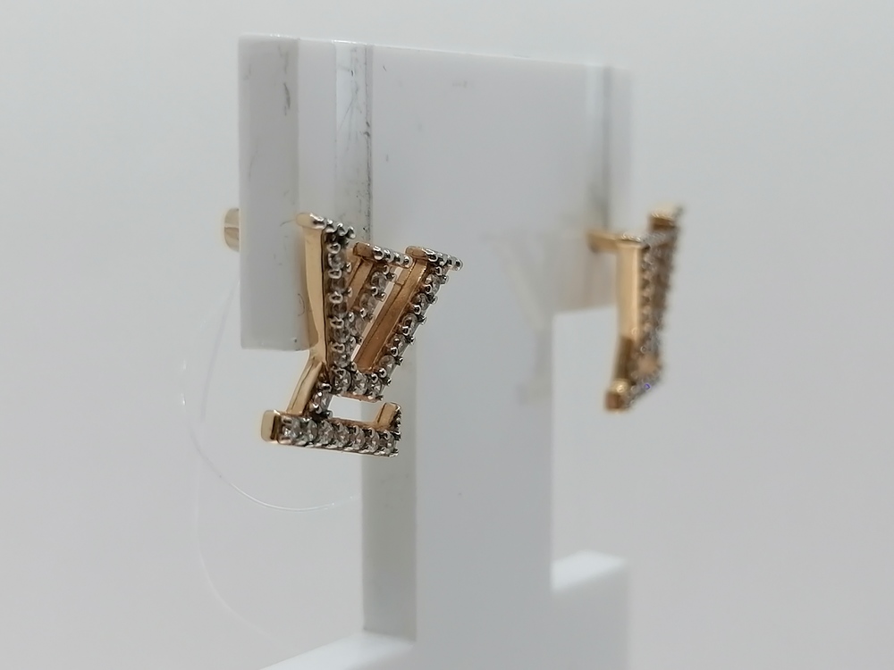 804-02280-10-00-20-00 СЕРЬГИ ПУСЕТЫ с камнями (Au 585)