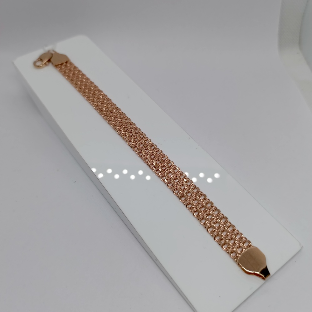 Бисмарк Б50 Трехрядный БРАСЛЕТ ПУСТОТЕЛЫЙ (Au 585)