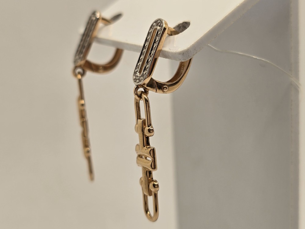 С5067 СЕРЬГИ С КАМНЯМИ (Au 585)