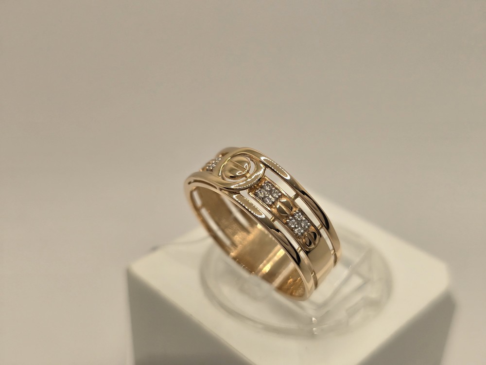 КОЛЬЦО С КАМНЯМИ (Au 585)