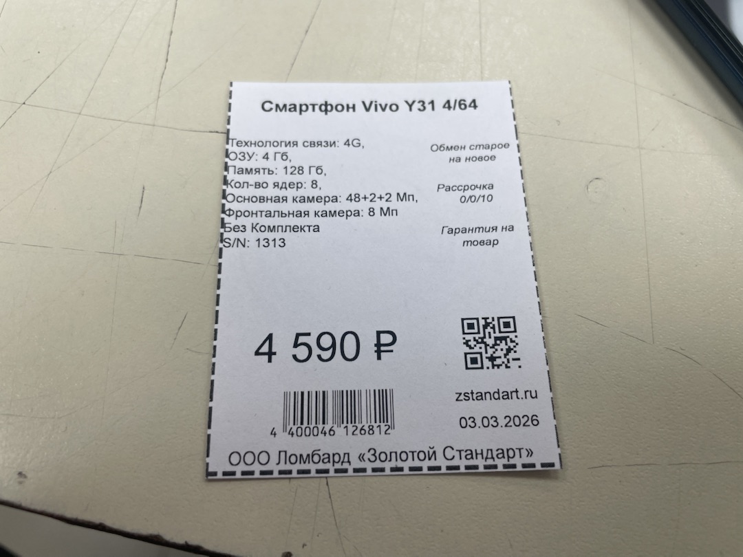 Смартфон Vivo Y31 4/64