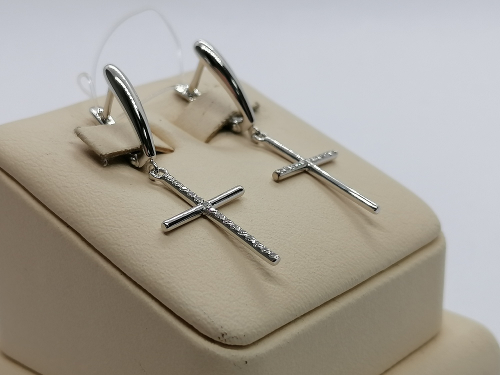 с4539б СЕРЬГИ С КАМНЯМИ (Au 585)