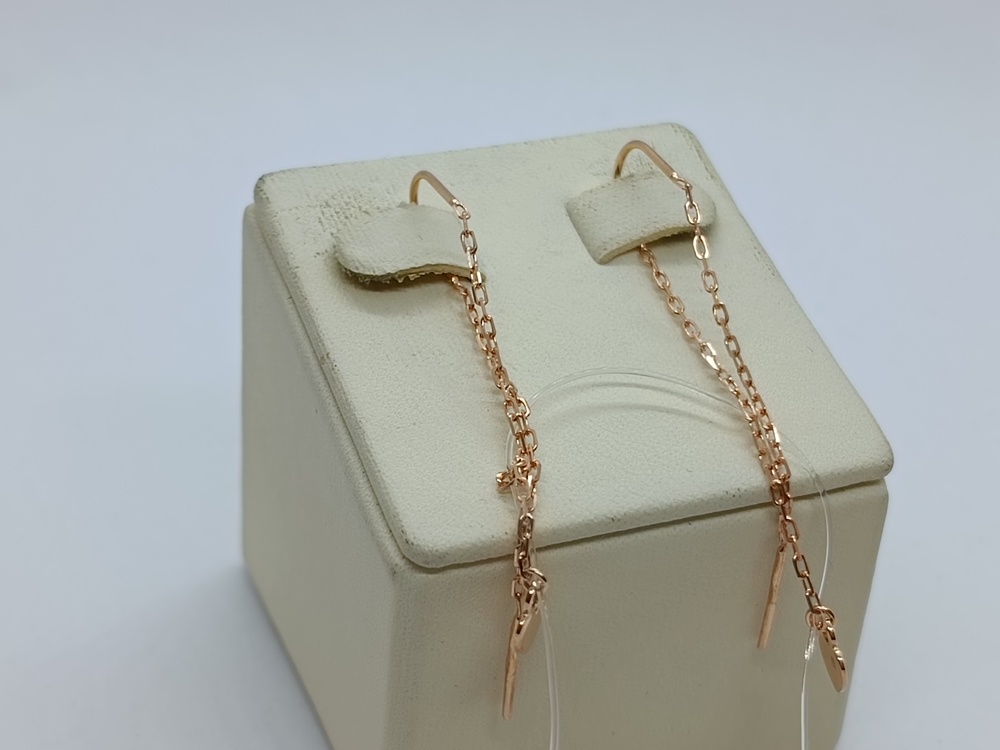 02-8318 СЕРЬГИ ПРОДЕВКИ без камня (Au 585)