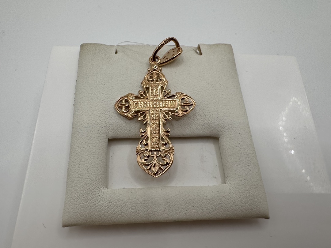 ПОДВЕСКА КРЕСТ с камнем (Au 585)