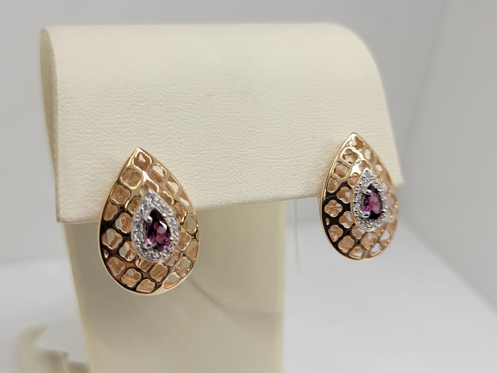 02-52-0366-17 СЕРЬГИ С КАМНЯМИ (Au 585)