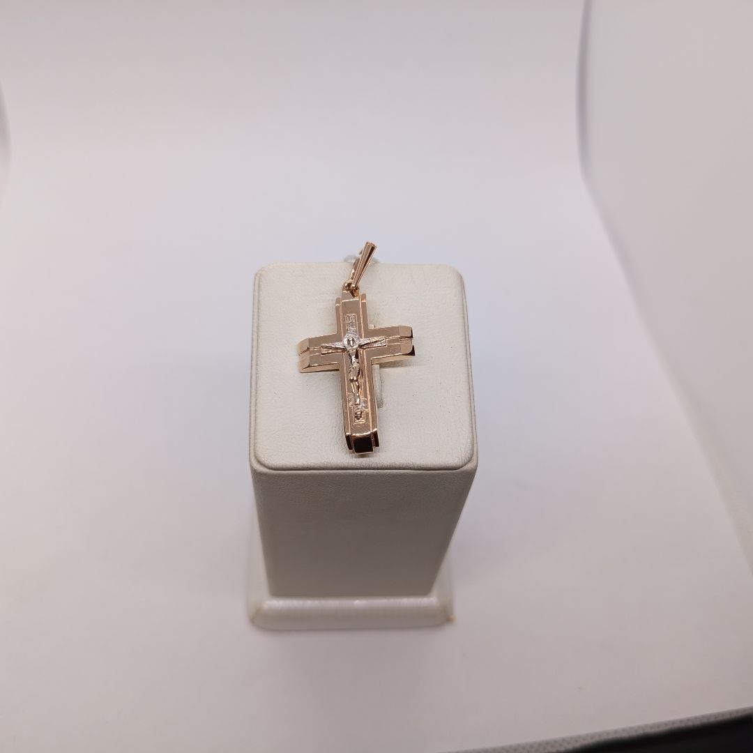 ПОДКБК585 ПОДВЕСКА КРЕСТ БЕЗ КАМНЯ (Au 585)