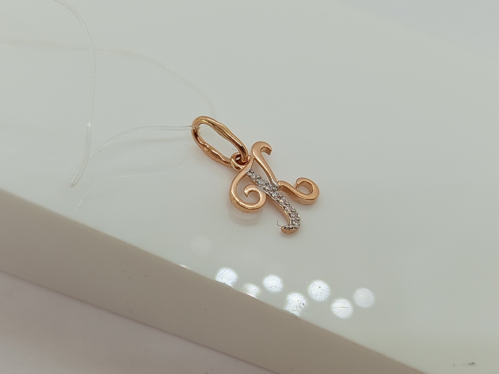 ПОДВЕСКА БУКВА К с камнями (Au 585)