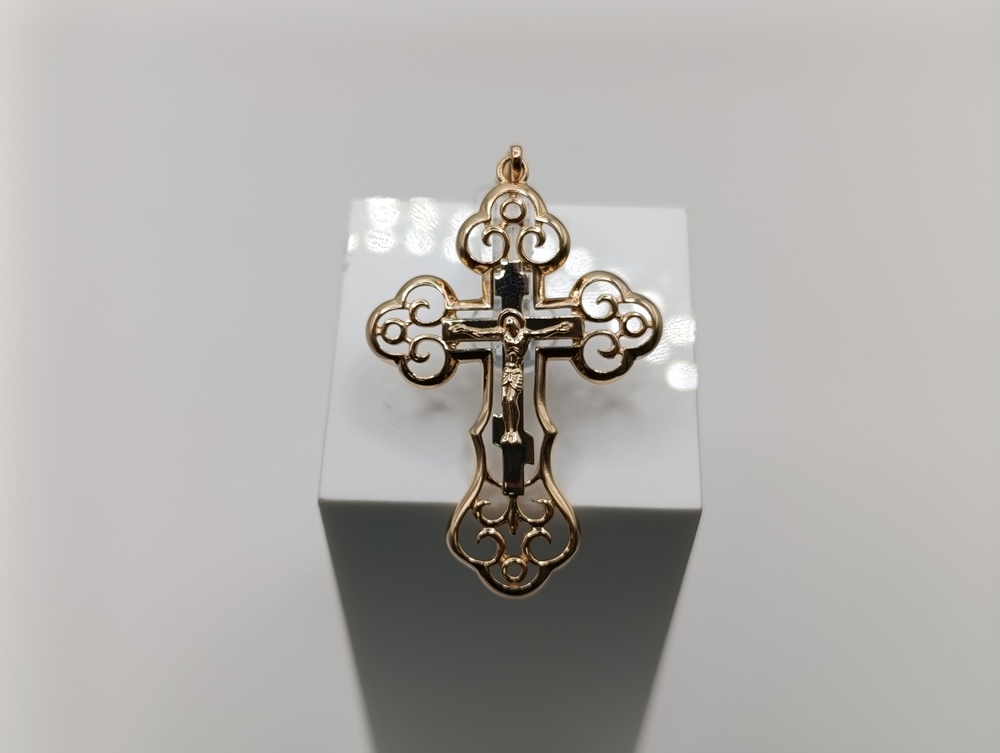 ПОДКБК585 ПОДВЕСКА КРЕСТ БЕЗ КАМНЯ (Au 585)