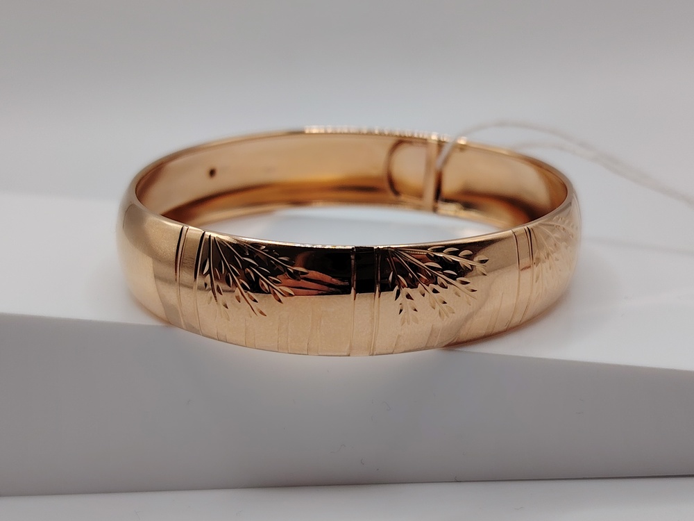 БЖАЛ585 БРАСЛЕТ ЖЕСТКИЙ С АЛМАЗНОЙ ГРАНЬЮ (Au 585)