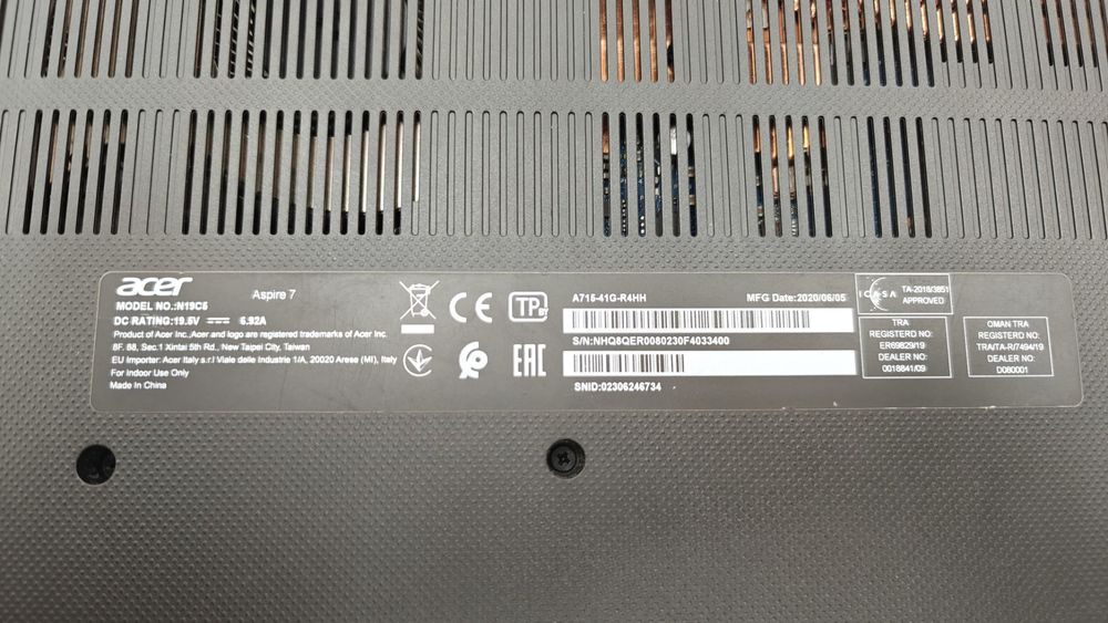 Ноутбук Acer; Ryzen 5 3550H, GeForce GTX 1650, 8 Гб, 256 Гб, Нет