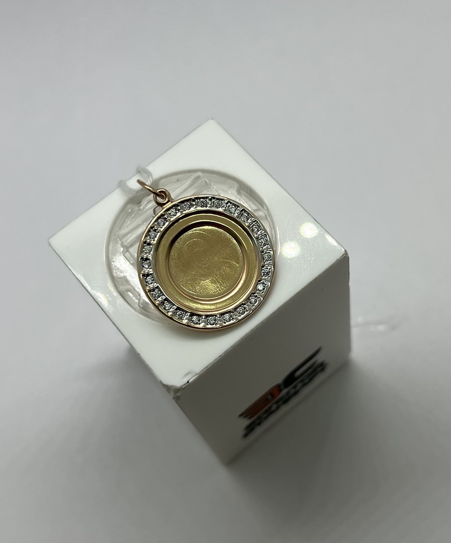 ПОДИКИ585 ПОДВЕСКА ИКОНА С КАМНЯМИ (Au 585)